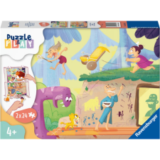 Ravensburger ravensburger puzzle&play: ősember 2x24 darab puzzle, kirakós