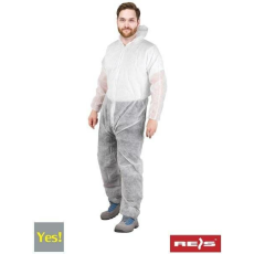 RAW-POL Eldobható kezeslábas, Yes-Kom, fehér, 3XL