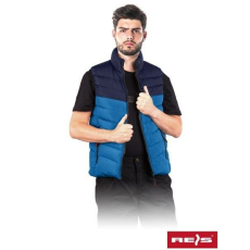 RAW-POL Iker védőmellény, steppelt, kék és fekete, 2XL-es méret