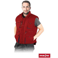 RAW-POL Kormoran Multi-Pocket szigetelt mellény Piros XXL munkaruha
