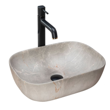 ﻿Rea Rea Livia mosdótál 46.5x33.5 cm négyszögletes szürke/kő REAU3802 fürdőkellék