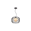 Reality Coolio 1LT Pendant lamp 32*32cm H90cm Metal: black matt Shade 1: metal black, Shade 2: glass white opal matt1xE27 60W bulb excl. - REAL-328701-02