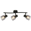 Reality Judy spot 3-ltmetal blackglass shade smokeyfor 3 x E14, max. 40WL: 40 cmglass L: 8, D: 7 cm - REAL-835503-02