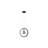 Reality Omaha small size pendantsand black PVC+smokey glass LED 12W 4000K+1*G9 bulb not incl.size:W280*1200mm(glass Dia.100mm) - REAL-339501-30