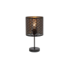 Reality Tuluza 1lt table lamp with round base matt blacksize:Dia.16*H32cmfabric shade black with golden inside,Dia.16*14cm1*E14 max. 40W bulb not incl.  - REAL-540501-02