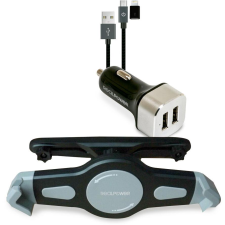 RealPower KFZ-Ladegerät Set + Kabel + Halterung Tablet (168188) mobiltelefon kellék