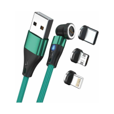 RealPower Magnetic cable 3 Amp,2m,grün mit Adaptern (439645) mobiltelefon kellék