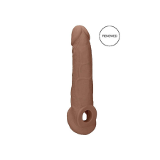 REALROCK Penis Sleeve 9 - péniszköpeny (21,5cm) - sötét natúr péniszköpeny