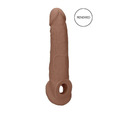 REALROCK Penis Sleeve 9 - péniszköpeny (23cm) - sötét natúr péniszköpeny