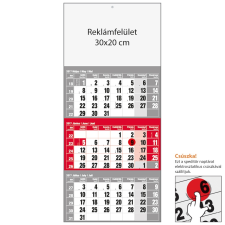 REALSYSTEM 12 lapos Piros speditőr naptár - Üres, nyomtatható fejrésszel naptár, kalendárium