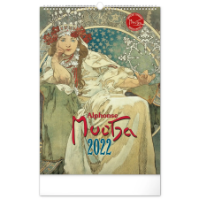 REALSYSTEM Alphonse Mucha, képes falinaptár 2022 naptár, kalendárium