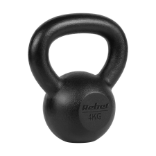 Rebel Active RBA-2323-04 - öntöttvas kettlebell súlyzó (4kg), fekete kézisúlyzó