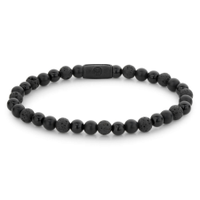 Rebel and Rose - Fekete sziklák karkötő, unisex divatékszer - (RR-60088-B-S) karkötő