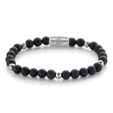 Rebel and Rose - Matt fekete Madonna karkötő, unisex divatékszer - (RR-60079-S-S) karkötő