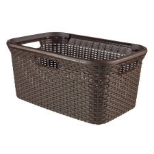 Rebiop Ruháskosár CURVER Style rattan hatású műanyag 45L sötétbarna bútor