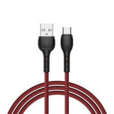Recci RTC-N16CR USB Type-C - USB-A adat- és töltőkábel 1m piros-fekete kábel és adapter