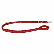 Red Dingo Paw Impressions Red multi-purpose póráz 200 cm Large nyakörv, póráz, hám kutyáknak