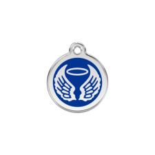 Red Dingo Rozsdamentes angyal szárnyak mintás acél biléta sötétkék nyakörv, póráz, hám kutyáknak