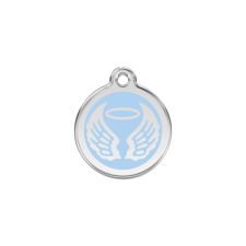 Red Dingo Rozsdamentes angyal szárnyak mintás acél biléta világoskék nyakörv, póráz, hám kutyáknak