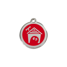 Red Dingo Rozsdamentes kutyaház mintás acél biléta piros nyakörv, póráz, hám kutyáknak