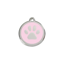 Red Dingo Rozsdamentes mancs mintás acél biléta rózsaszín nyakörv, póráz, hám kutyáknak