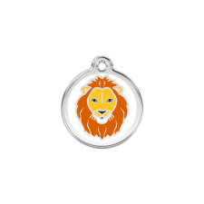 Red Dingo Rozsdamentes oroszlán mintás acél biléta nyakörv, póráz, hám kutyáknak