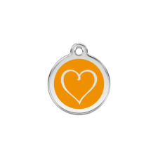 Red Dingo Rozsdamentes törzsi szív mintás acél biléta narancssárga nyakörv, póráz, hám kutyáknak