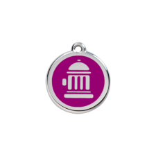 Red Dingo Rozsdamentes tűzcsap mintás acél biléta lila nyakörv, póráz, hám kutyáknak