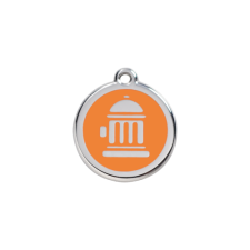 Red Dingo Rozsdamentes tűzcsap mintás acél biléta narancssárga nyakörv, póráz, hám kutyáknak