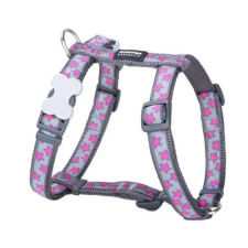 Red Dingo Stars Grey/Hot Pink Medium kutya hám nyakörv, póráz, hám kutyáknak