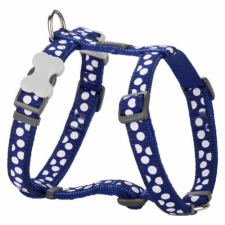Red Dingo White Spots Dark Blue Medium Dog hám nyakörv, póráz, hám kutyáknak