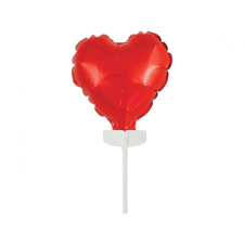  Red Heart, Piros szív fólia lufi tortára 8 cm party kellék