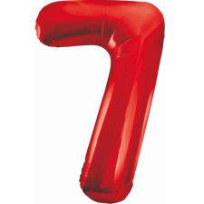  Red, Piros 7-es szám fólia lufi 85 cm party kellék