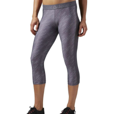 Reebok női edzésre kész nyomott Capri 3/4 nadrág, szürke, XS női rövidnadrág
