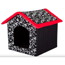 Reedog Kutyaház  piros díszítéssel és virág mintával kutyaágy szállítóbox, fekhely kutyáknak
