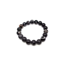 Regalit szinezett fekete golyó karkötő 10-11mm karkötő