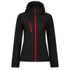 Regatta levehető kapucnis, 3 rétegű Női softshell dzseki, RETRA702, Black/Classic Red-18