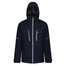 Regatta vízálló légáteresztő rejtett kapucnis kabát, RETRA208, Navy/Grey-3XL