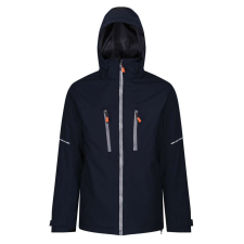 Regatta vízálló légáteresztő rejtett kapucnis kabát, RETRA208, Navy/Grey-L férfi kabát, dzseki
