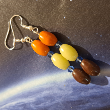  Régi porcelán fülbevaló 5 cm-es /767/ fülbevaló