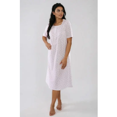 Regina Bella hosszú hálóing, ekrü, rózsás XL