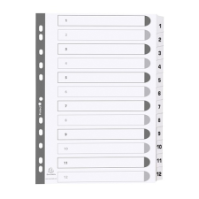  Regiszter karton Exacompta A/4 12 részes fehér regiszter és tartozékai