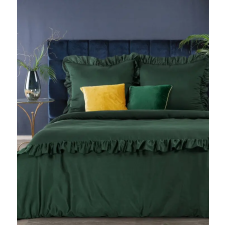  Reina23 fodrokkal díszített pamut-szatén ágyneműhuzat Palackzöld 160x200 cm - 70x80 cm 2db lakástextília