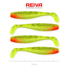 Reiva Flat Minnow shad 10cm 4db/cs (Zöld-Piros Flitter) horgászkiegészítő