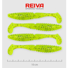 Reiva Zander Power Shad 10cm 4db/cs /Neonzöld-Flitter/ csali