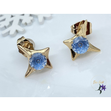  Réka antiallergén csillag alakú cirkónia köves fülbevaló 18K - búzakék fülbevaló