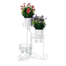 Relax Beltéri és kültéri fém virágtartó állvány 3 polcos fehér színben bútor