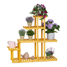 Relax Beltéri fa virágtartó XL virágpolc 5 szintes virágállvány 11 polccal natúr bútor