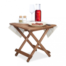 Relax Összecsukható asztal négyzet alakú fa kisasztal barna színben kül- és beltéri használatra egyaránt bútor