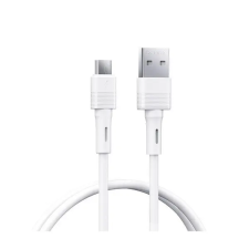 REMAX LEYA adatkábel (USB - microUSB, 2.4A, gyorstöltő, 100cm) FEHÉR kábel és adapter